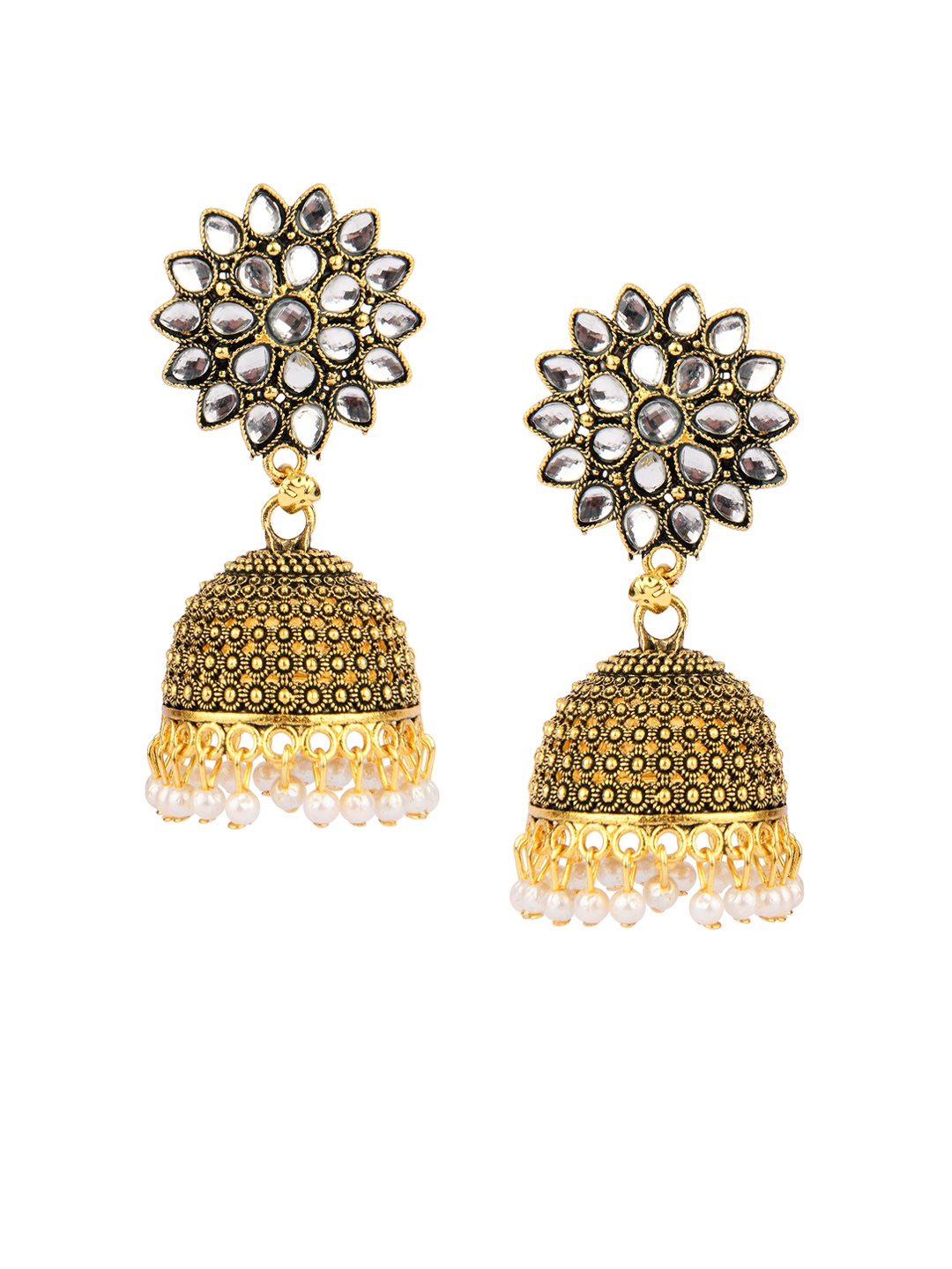 

DESI COLOUR Gold-Toned Contemporary Jhumkas