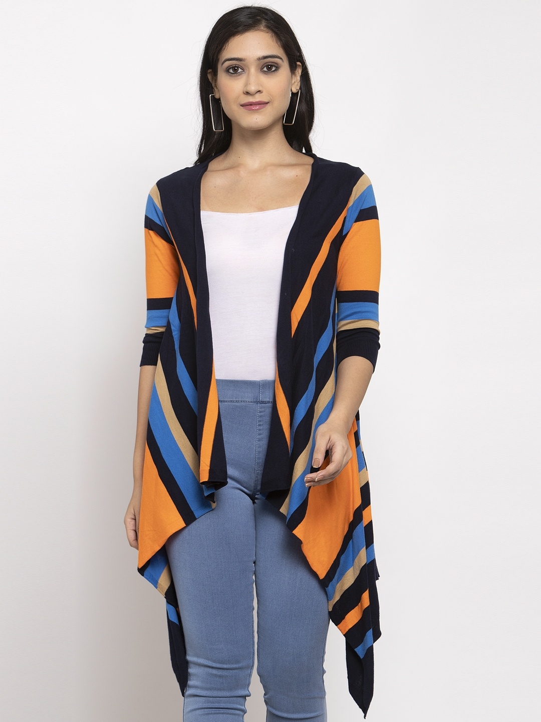

Kalt Women Multicoloured Open Shrug, Black