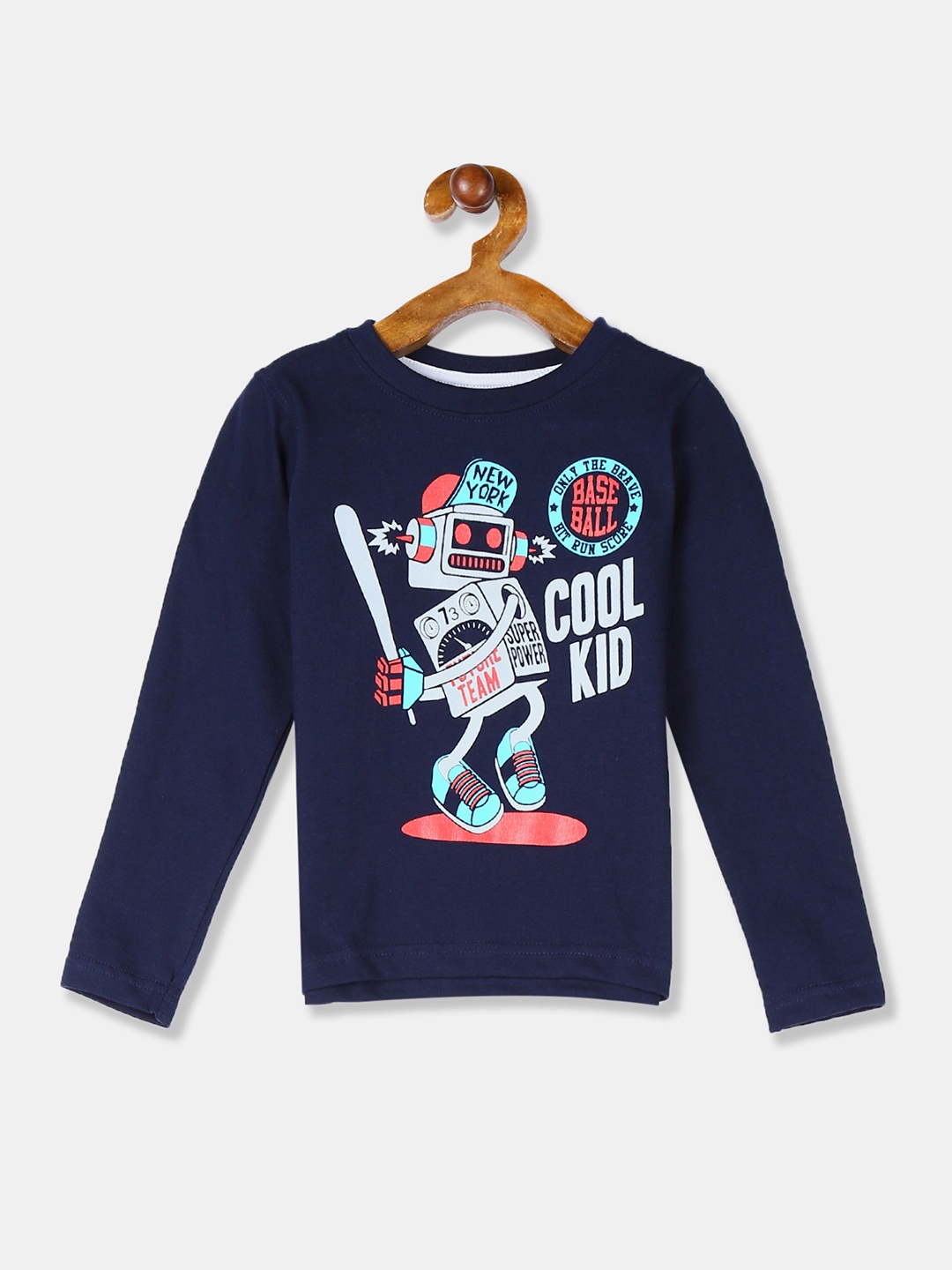 

Cherokee Boys Navy Blue Printed Round Neck T-shirt