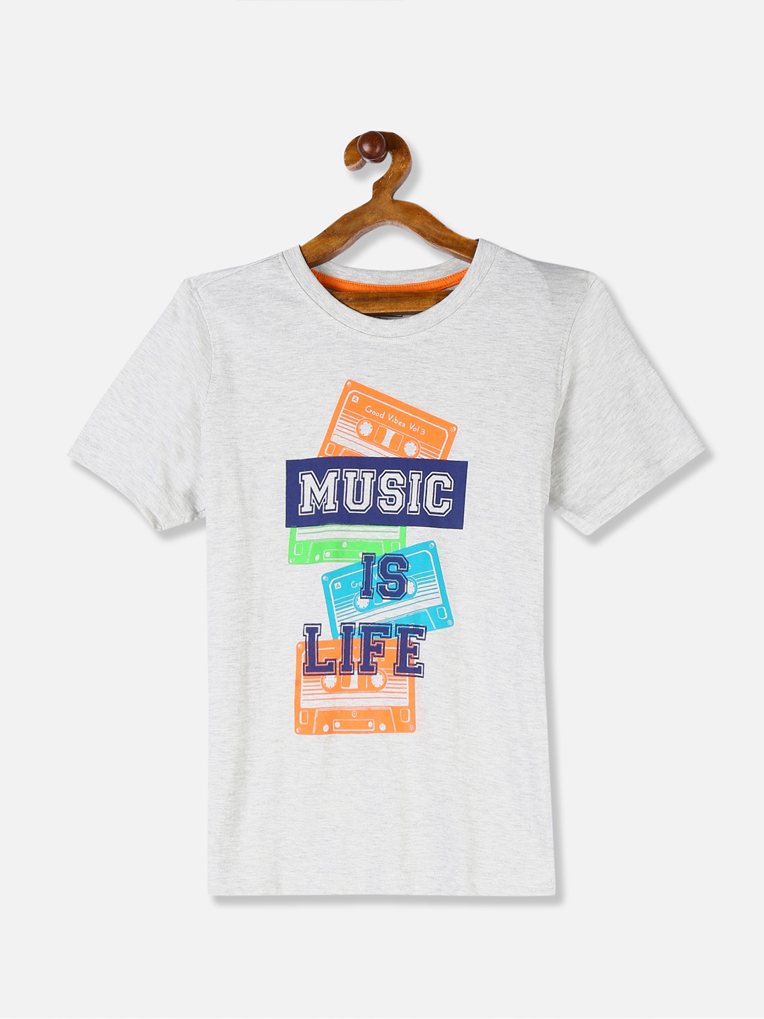 

Cherokee Boys Grey Printed Round Neck T-shirt