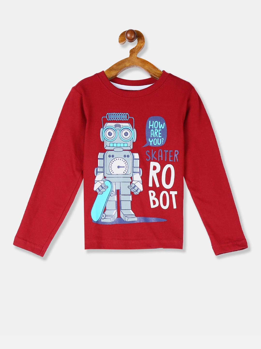 

Cherokee Boys Maroon Printed Round Neck T-shirt