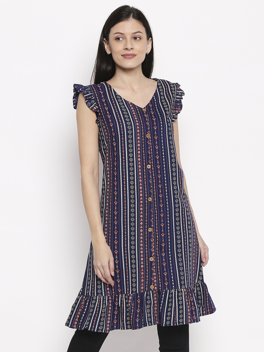 

People Woman Blue Printed Tunic