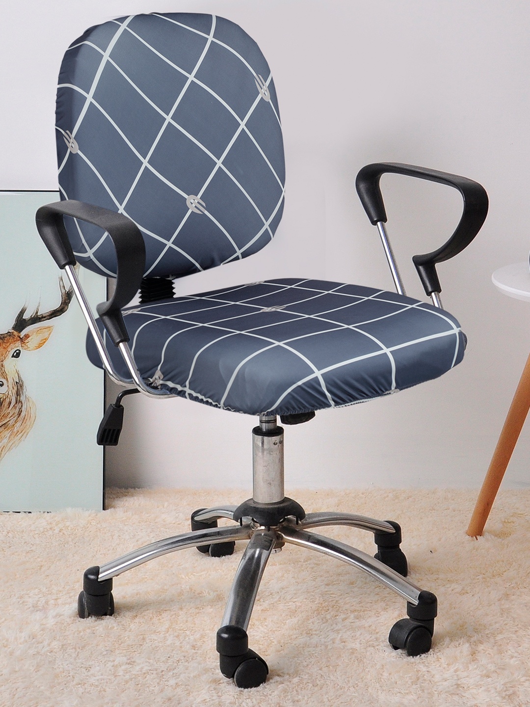 

Cortina Set Of 6 Blue & Off-White Checked Chair Cover