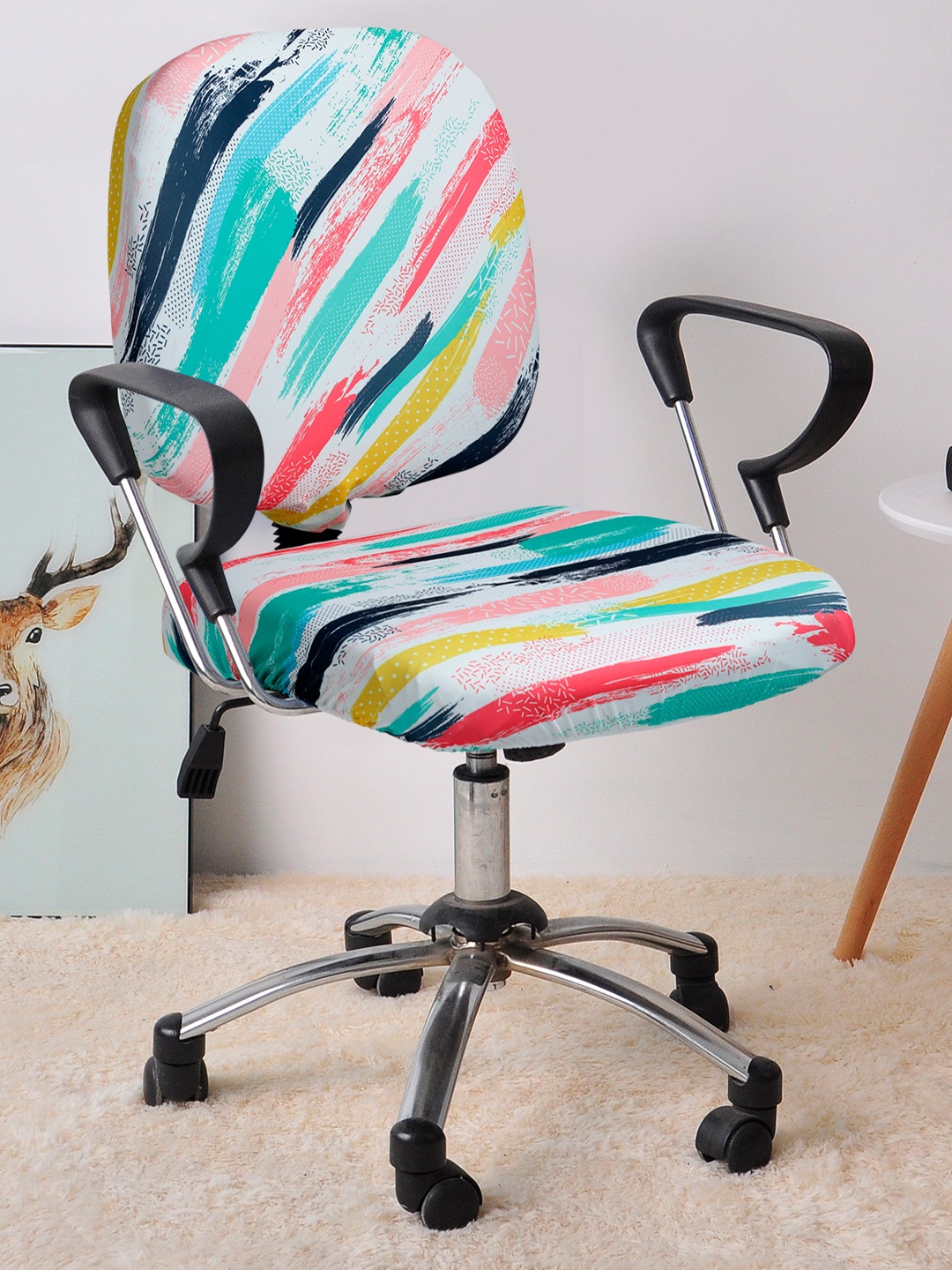 

Cortina Multicolored Printed Chair Cover, Multi