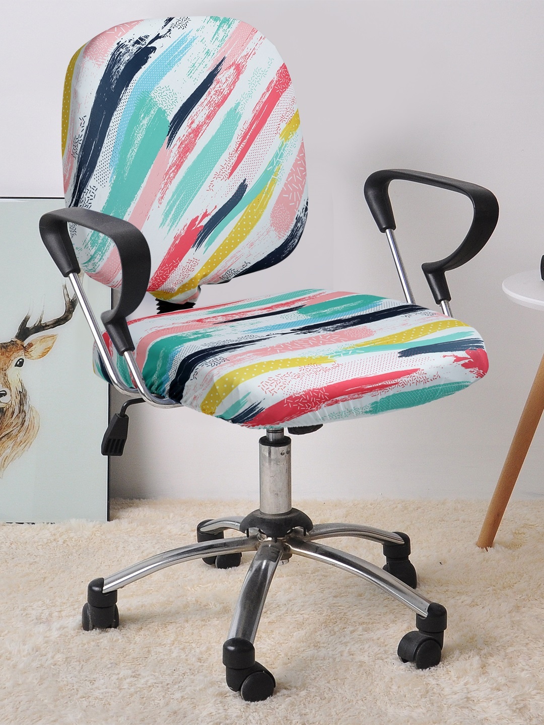 

Cortina Multicolored Printed Chair Cover, Multi