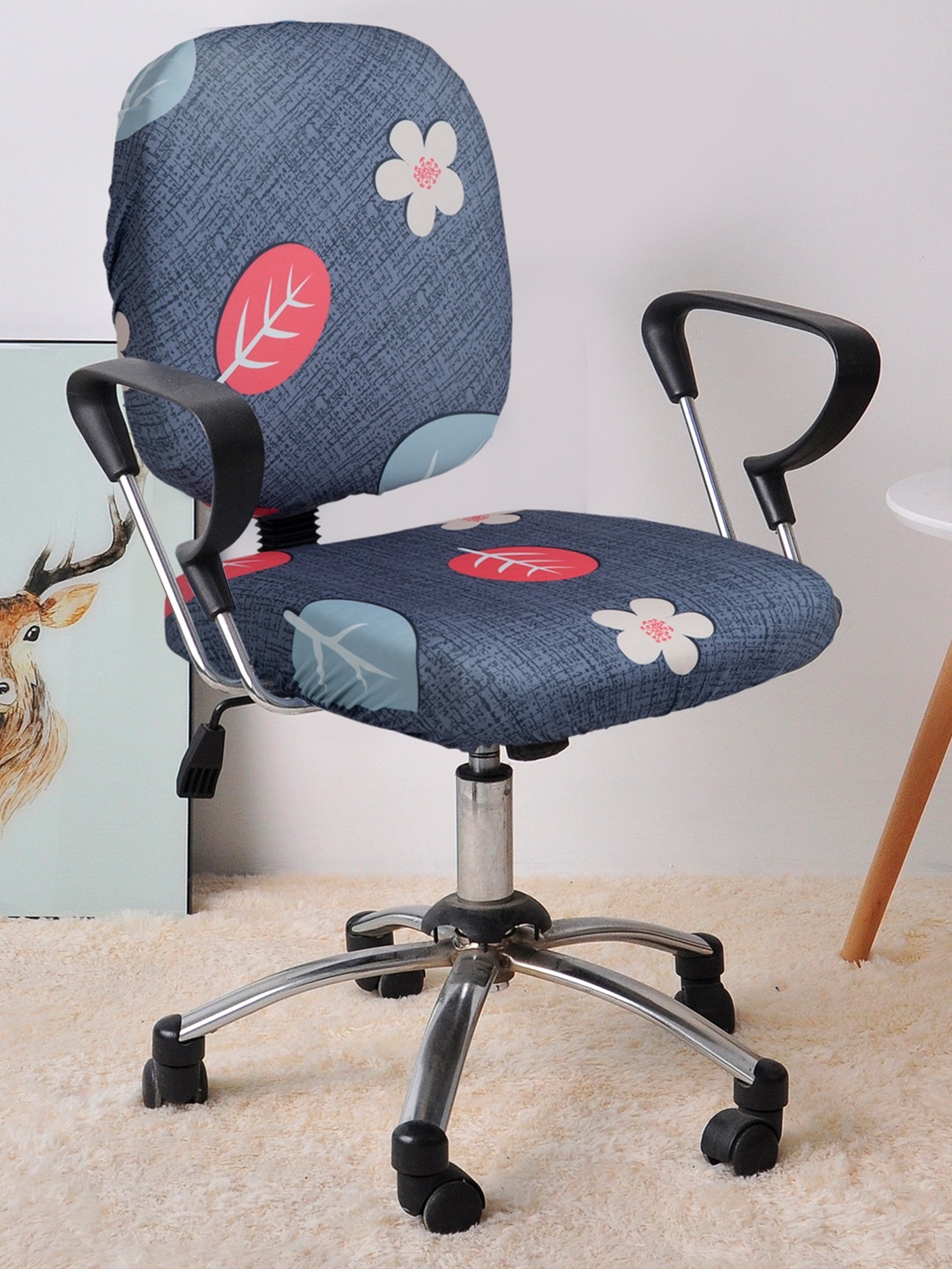 

Cortina Blue Printed Chair Cover