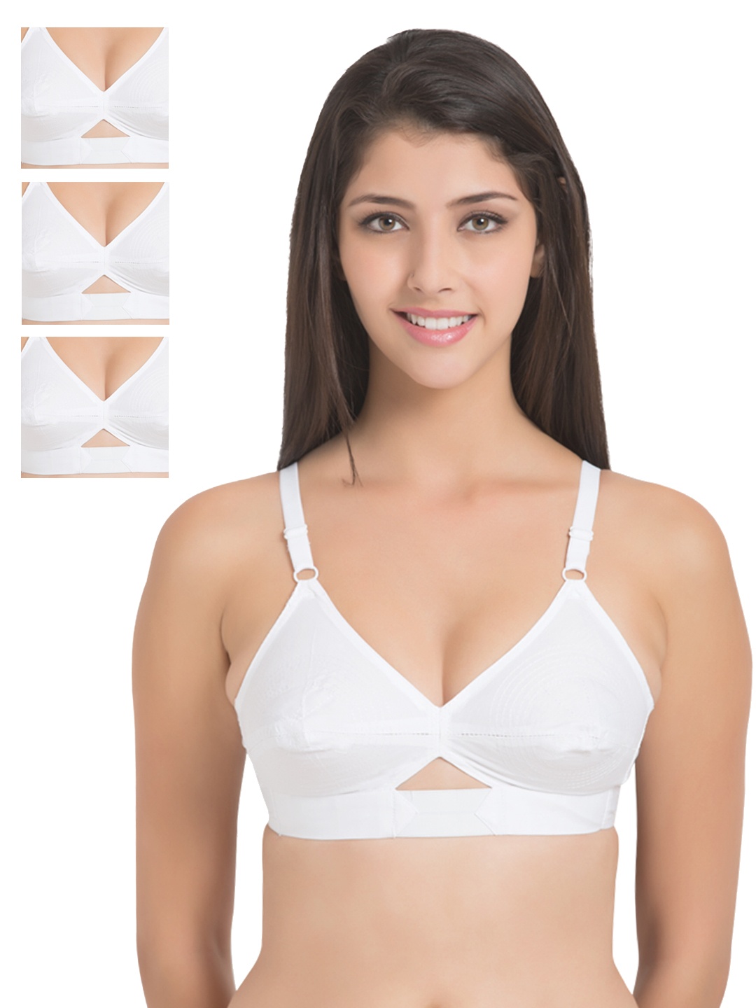 

Centra Pack of 4 White Full-Coverage Bras CLY4WH_AS