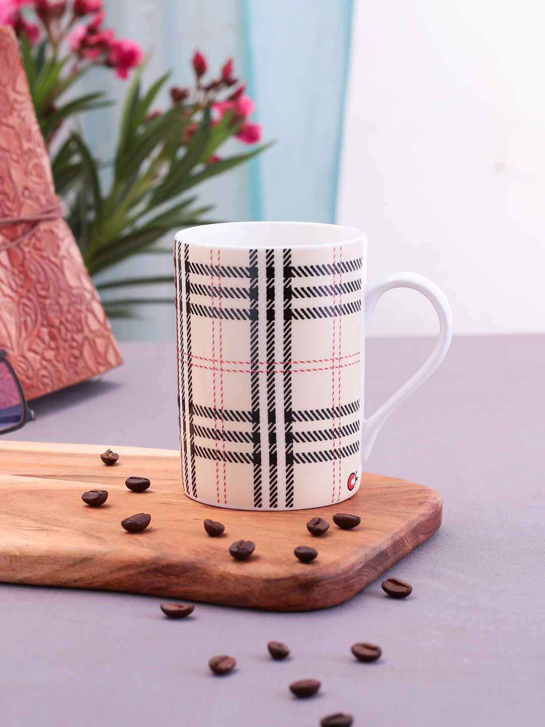 

CLAY CRAFT Multicoloured Printed Ceramic Milk Mug 350 ml Single Piece, Multi
