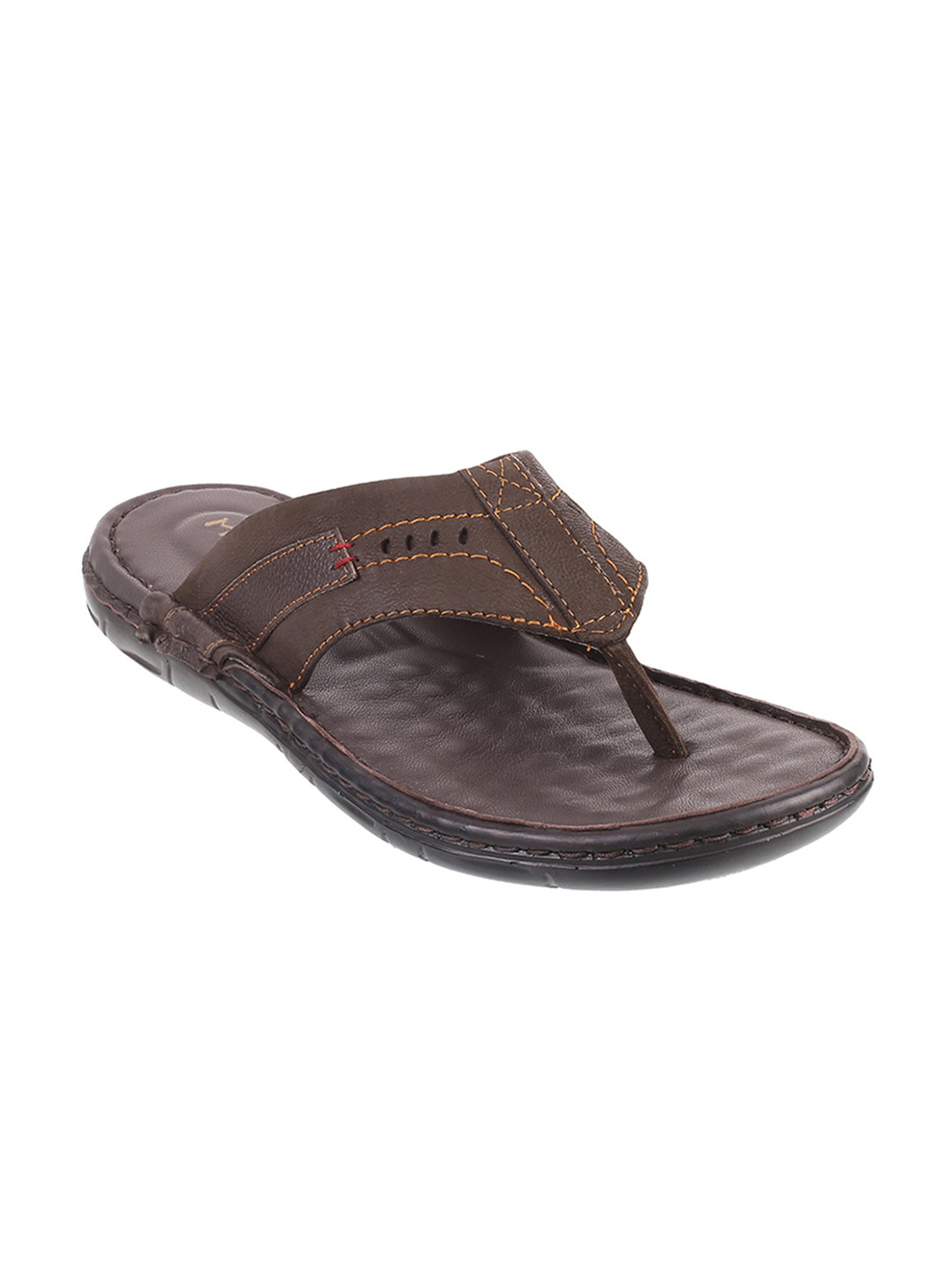 

Metro Men Brown Solid Comfort Sandals