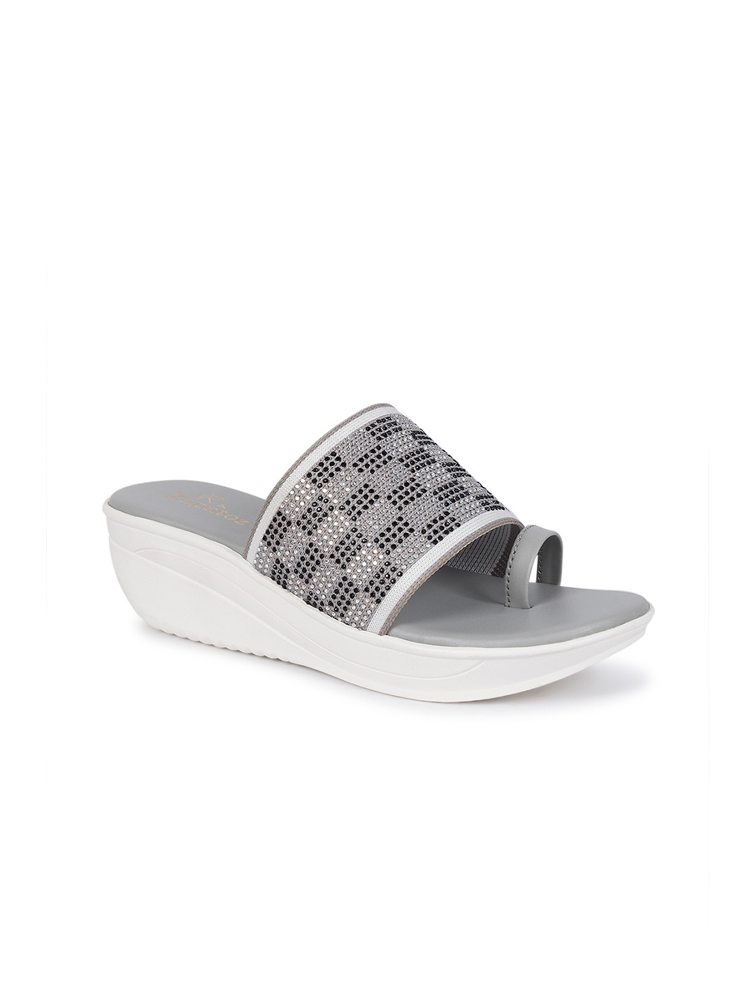 

ZAPATOZ Women Grey Woven Design Wedges
