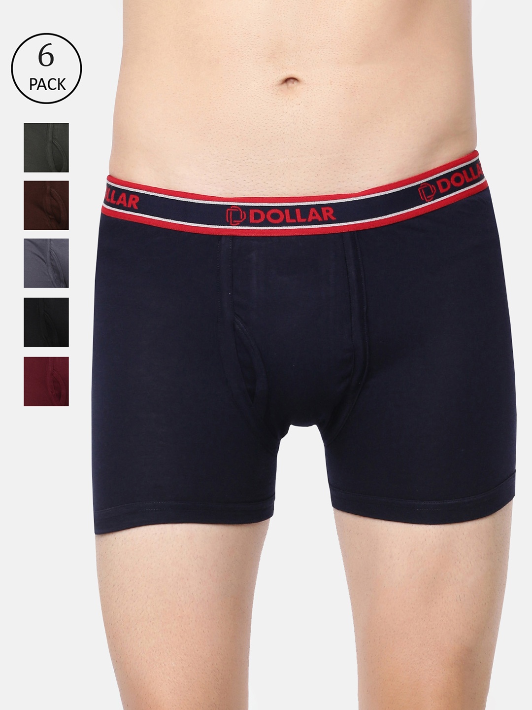 

Dollar Bigboss Men Pack Of 6 Assorted Long Trunks MDTR-08-PO6-C1