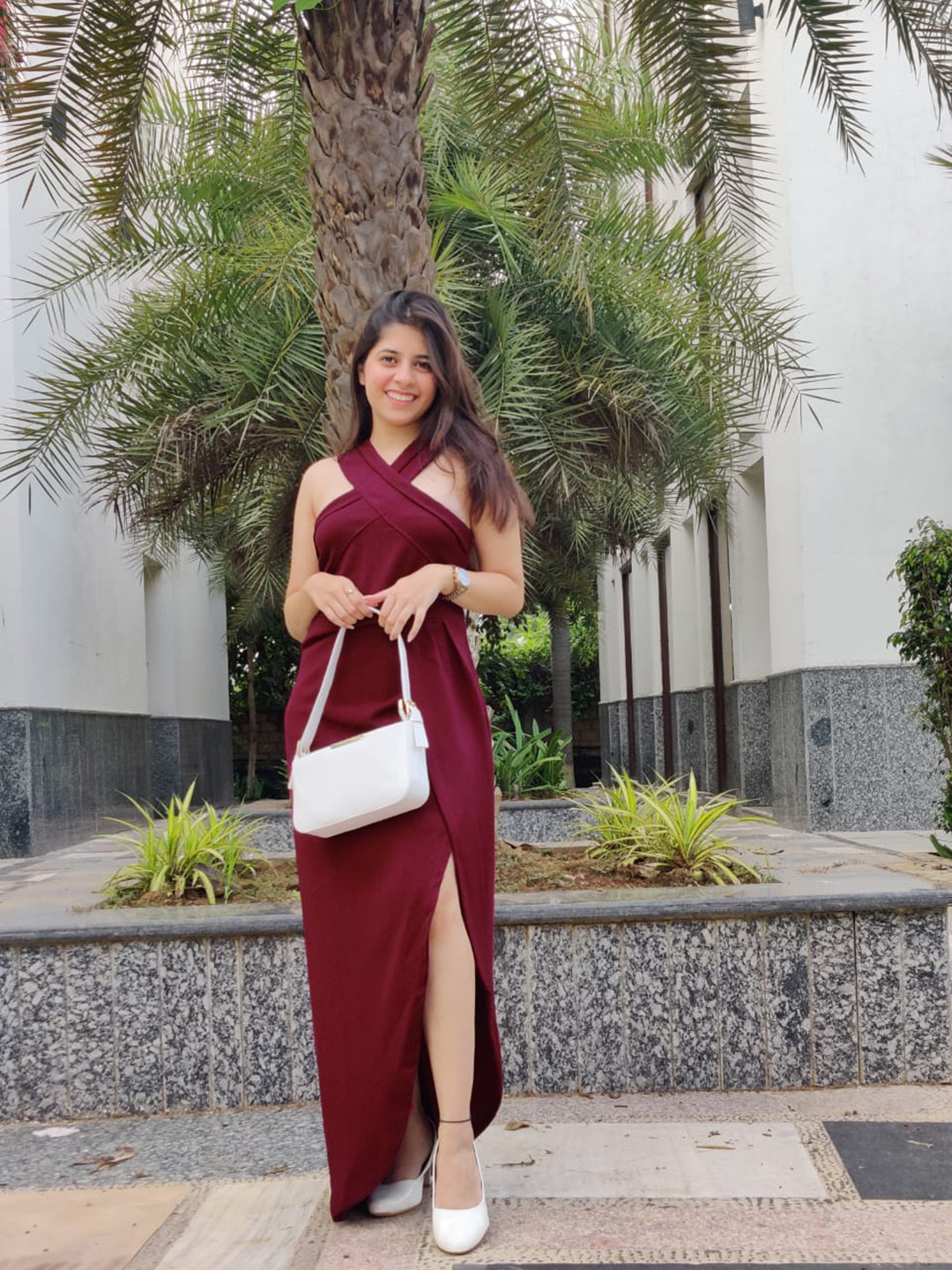 

Tokyo Talkies Women Maroon Solid Maxi Dress