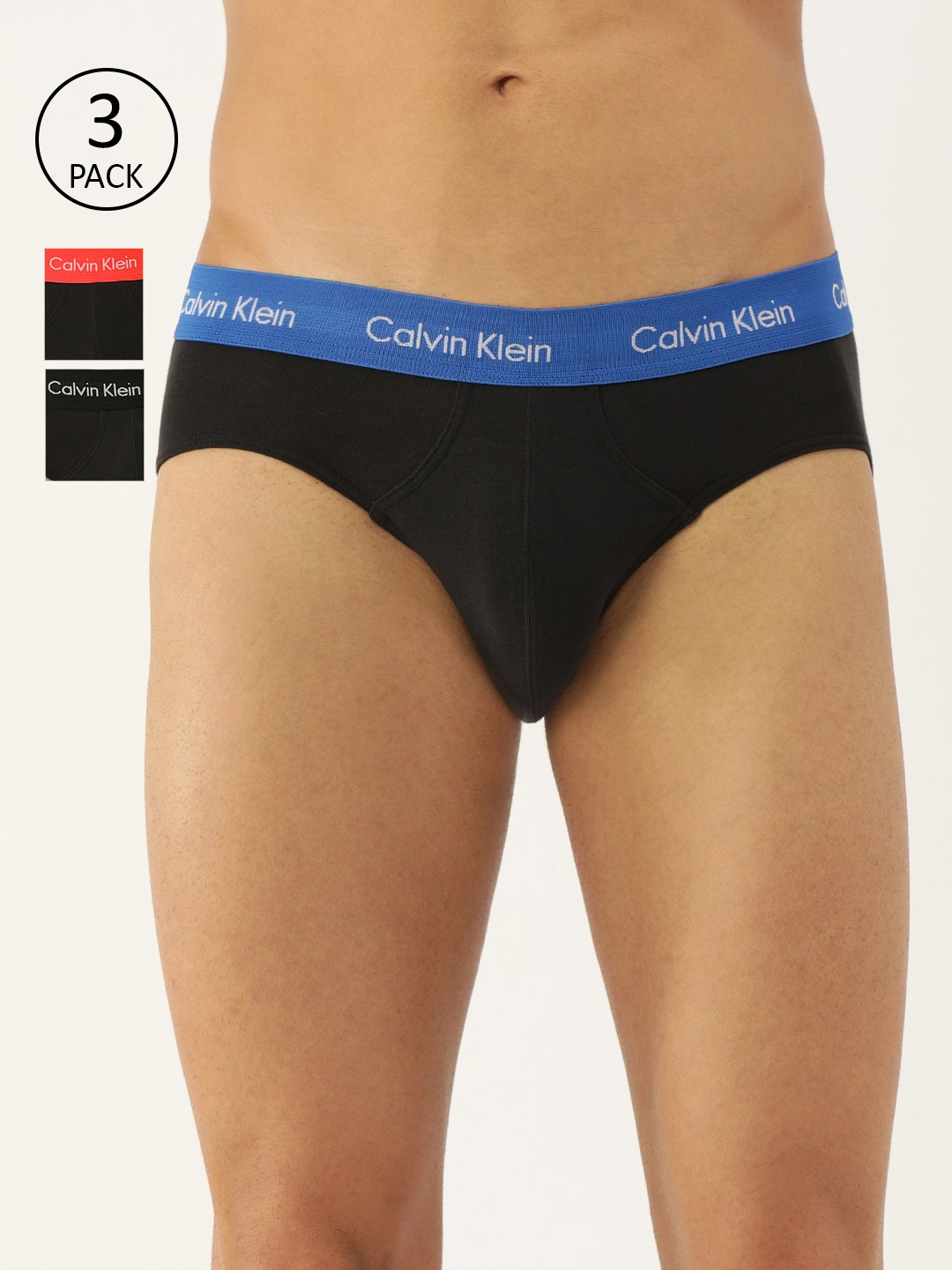 

Calvin Klein Underwear Men pack Of 3 Solid Briefs U2661M9X, Black