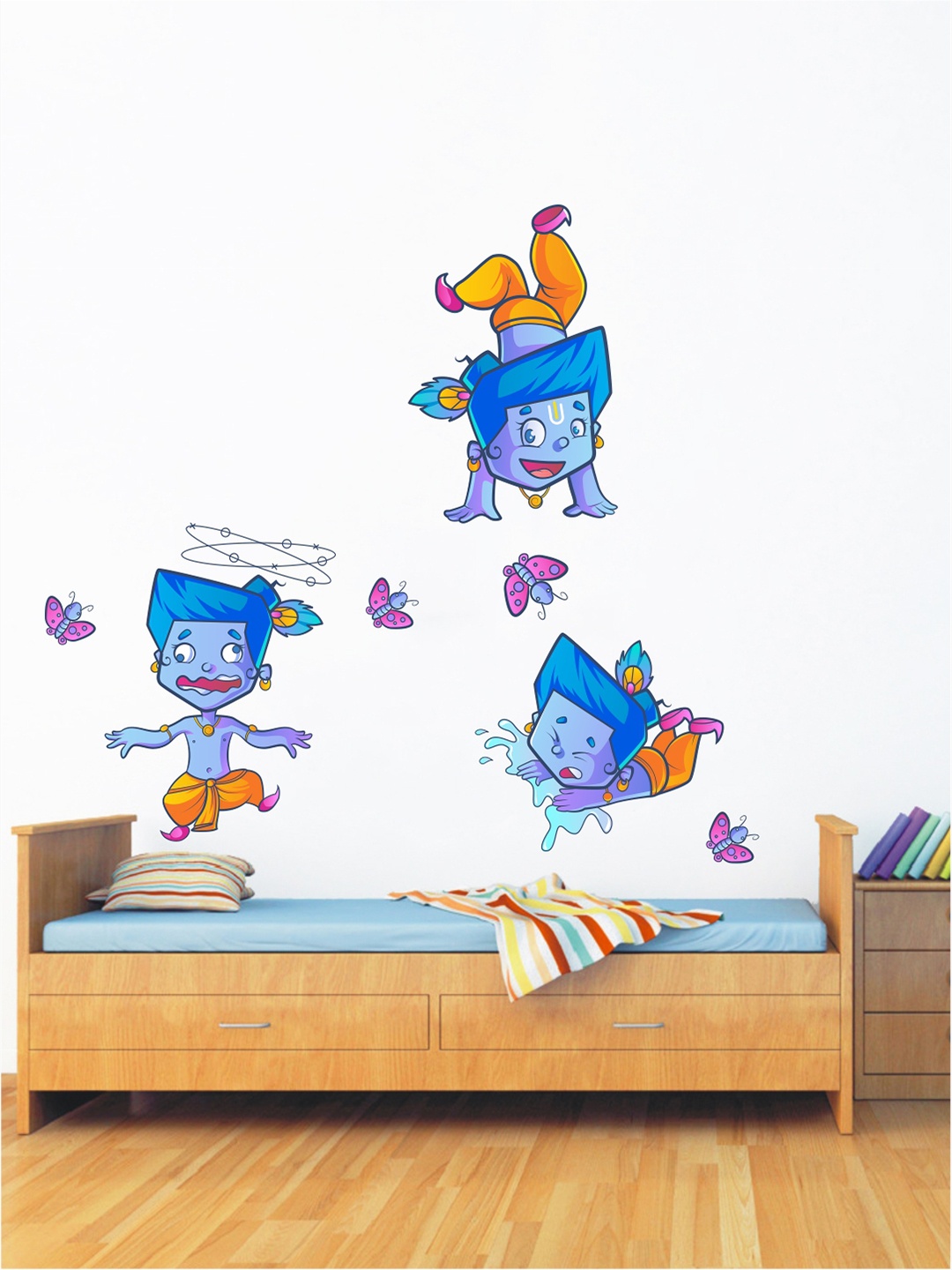 

Rawpockets Unisex Multicolour Lord Krishna PVC Vinyl Wall Stickers, Multi