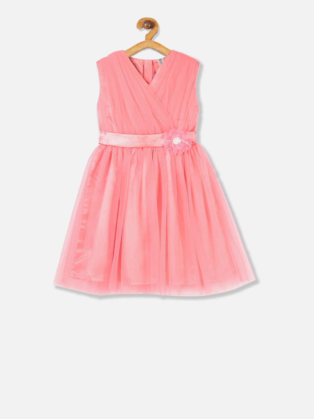 

Cherokee Girls Pink Solid Wrap Dress