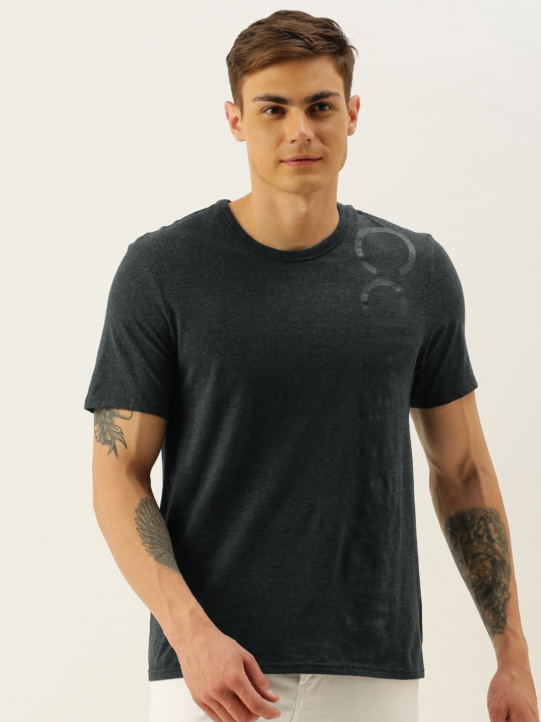 

Calvin Klein Underwear Men Charcoal Grey Placement Printed Lounge T-shirt
