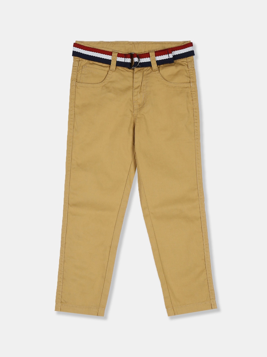 

Cherokee Boys Khaki Regular Fit Solid Regular Trousers