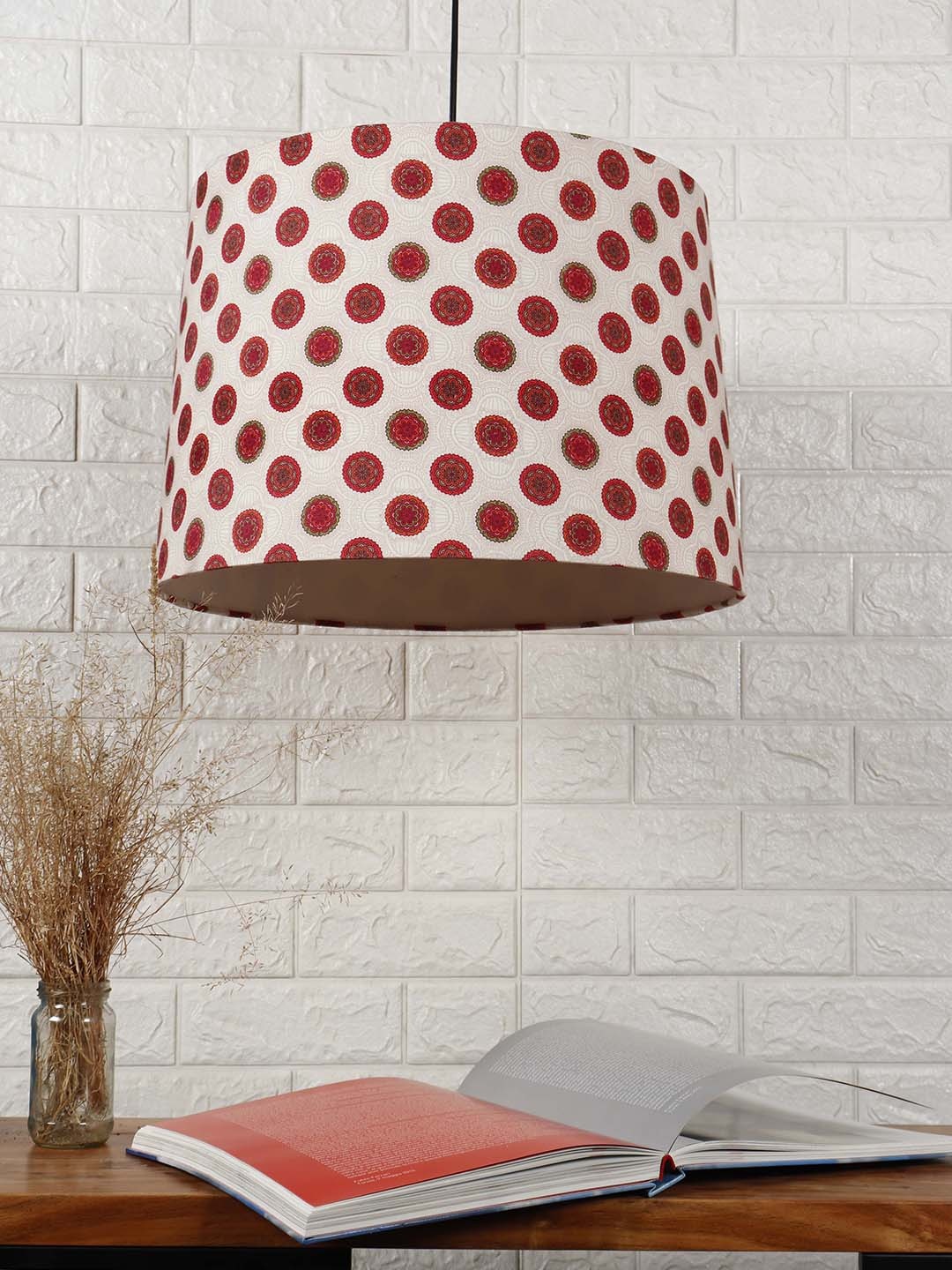 

Grated Ginger Red & White Mandala Printed Hanging Light