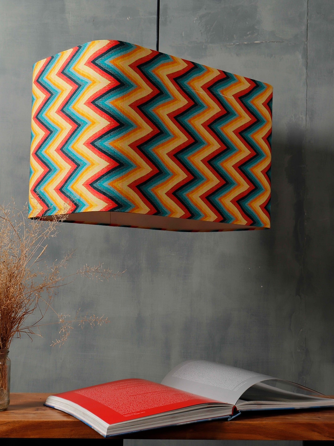 

Grated Ginger Yellow & Blue Printed Quirky Hanging Light