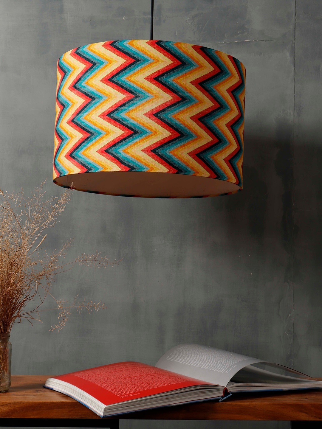 

Grated Ginger White & Yellow Printed Quirky Hanging Lamp Shade