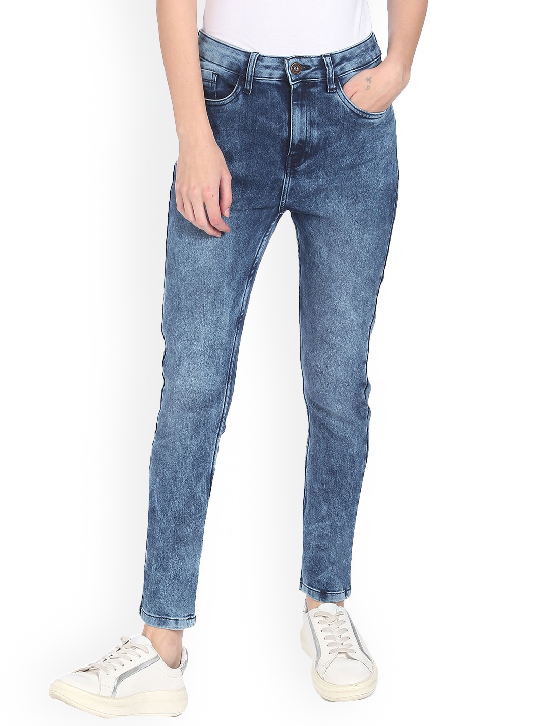 

Sugr Women Blue Skinny Fit High-Rise Clean Look Jeans