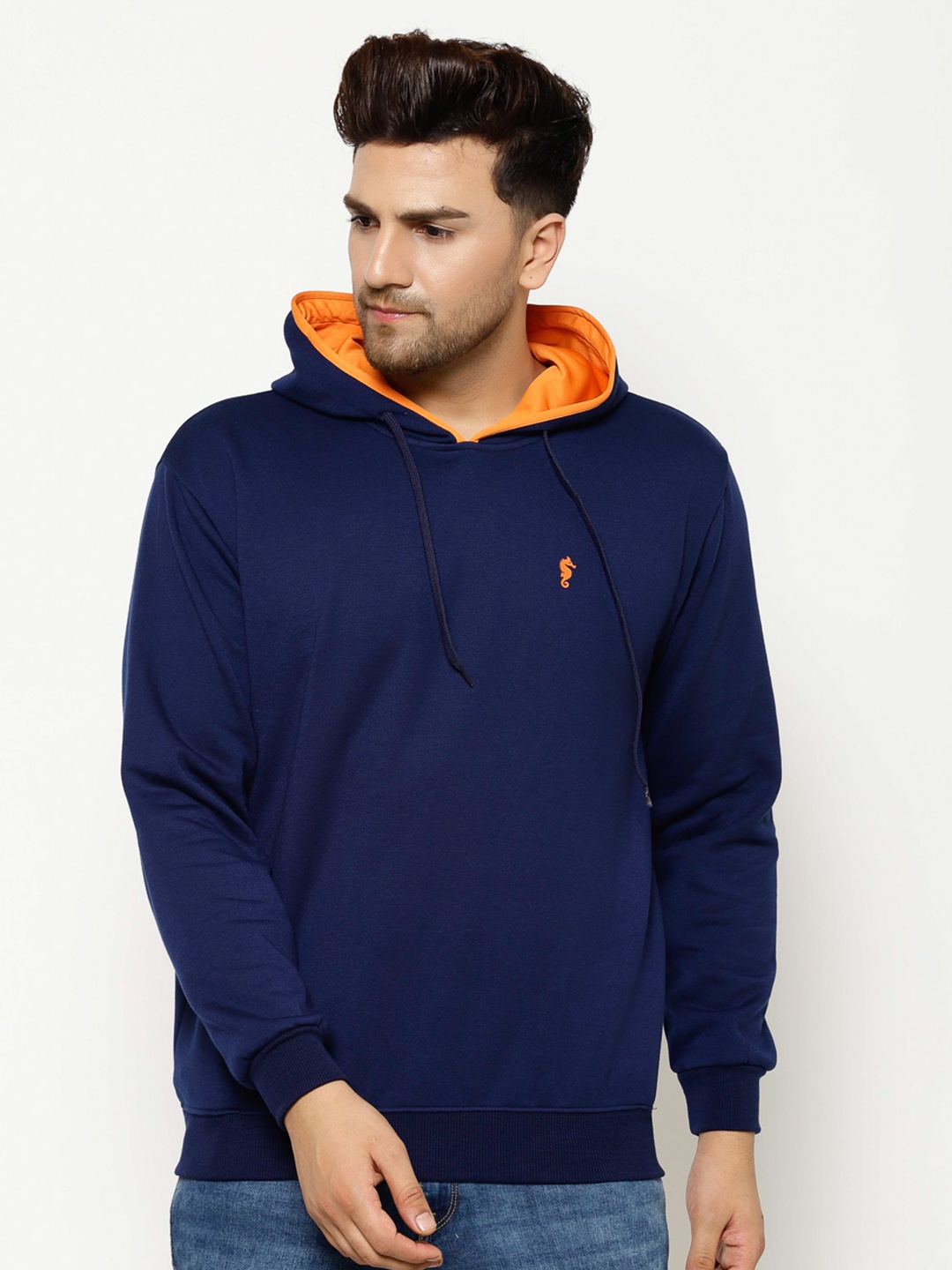 

EPPE Men Navy Blue Solid Sweatshirt