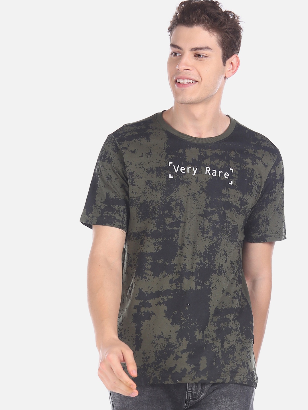 

Colt Men Olive Green Dyed Round Neck T-shirt
