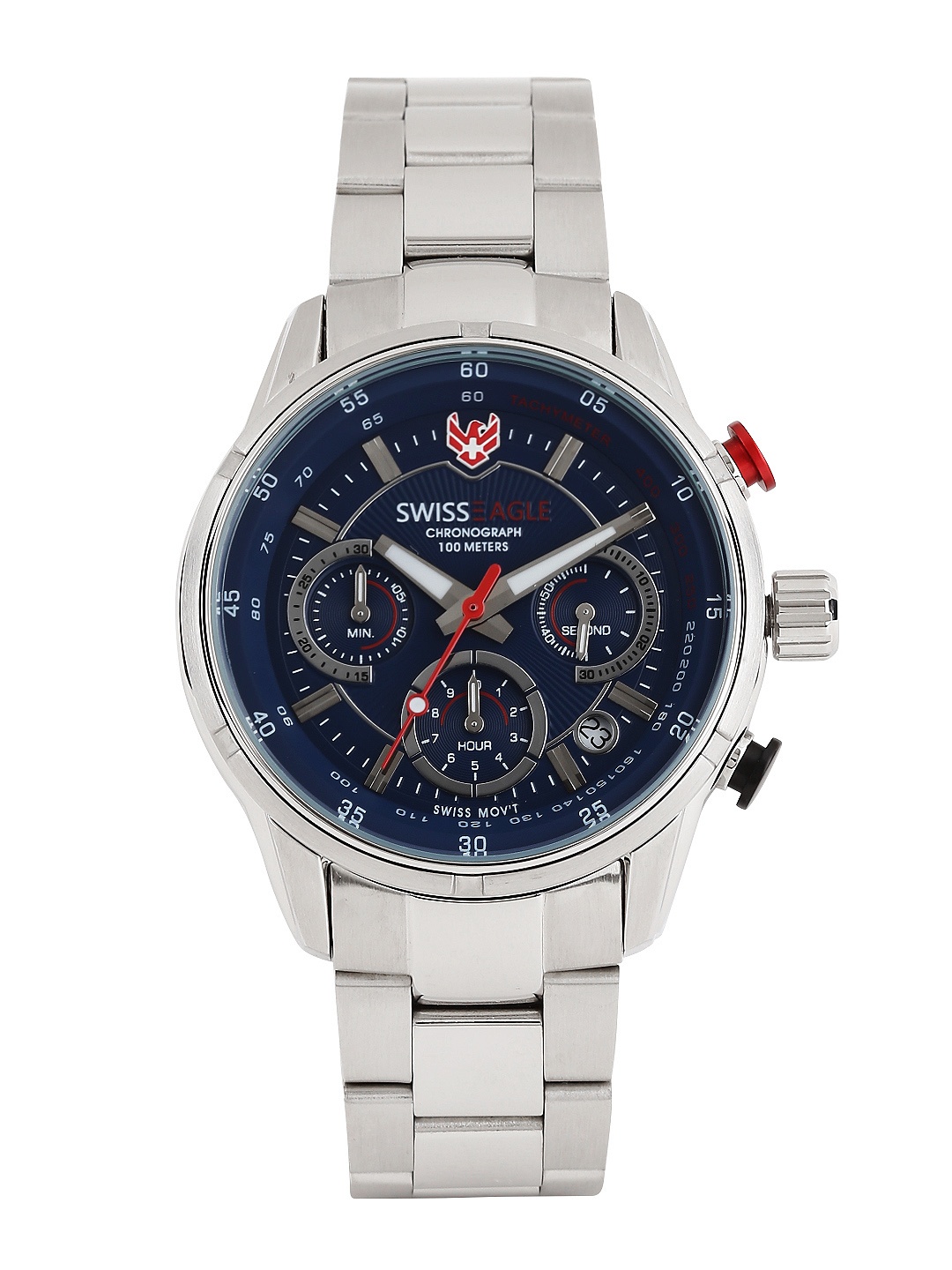 

Swiss Eagle Men Blue Dial Chronograph Watch SE-9077B-SS-02