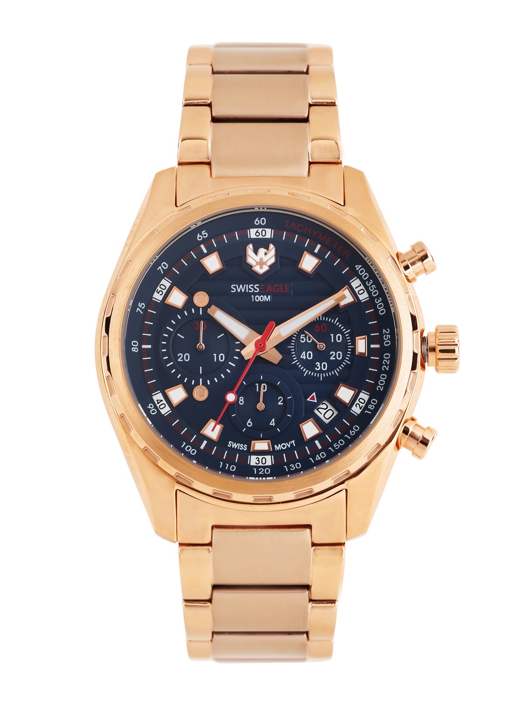 

Swiss Eagle Men Blue Dial Chronograph Watch SE-9081B-RG-02