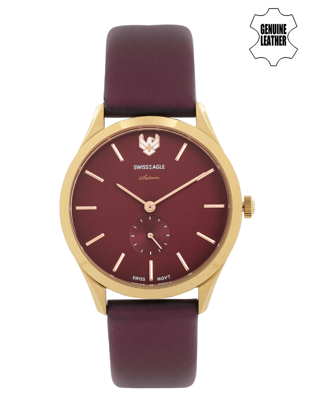 

Swiss Eagle Women Burgundy Dial Watch SE-9085LS-RG-08