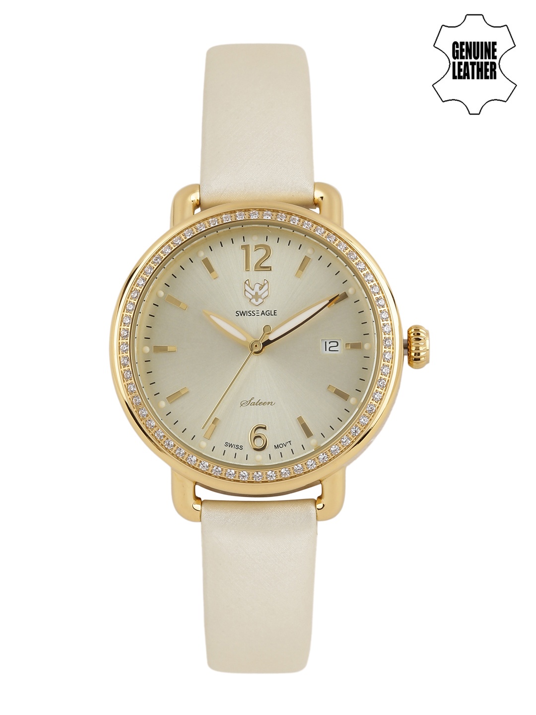 

Swiss Eagle Women Gold-Toned Dial Watch SE-9086LS-YG-03