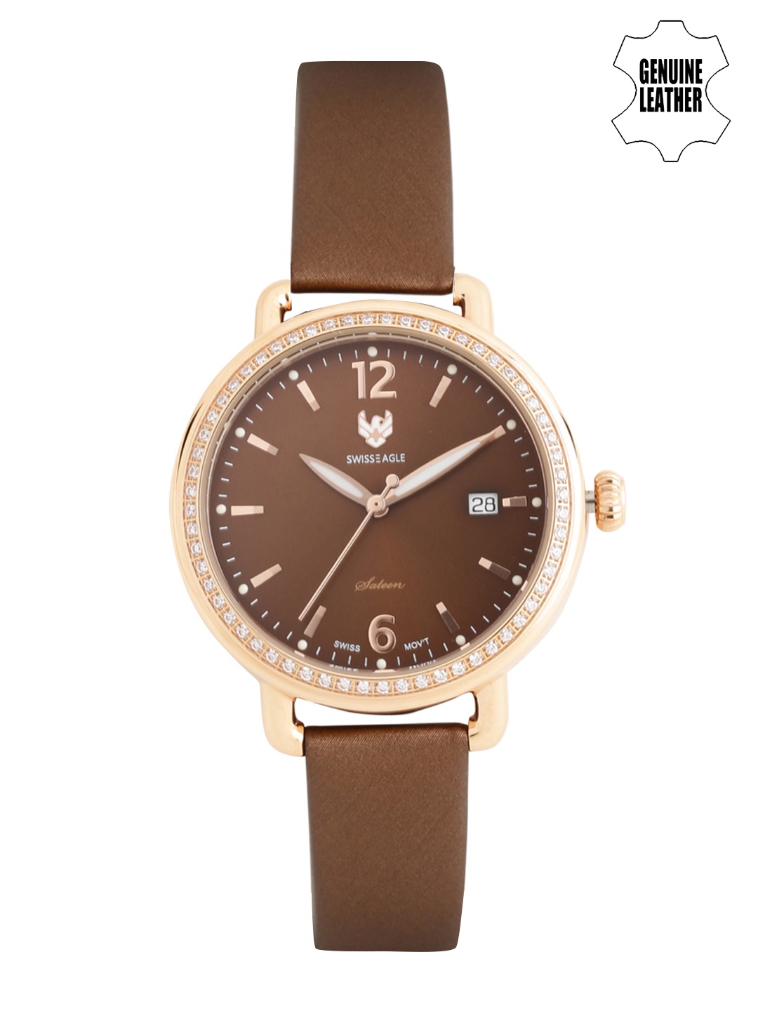 

Swiss Eagle Women Coffee Brown Dial Watch SE-9086LS-RG-07
