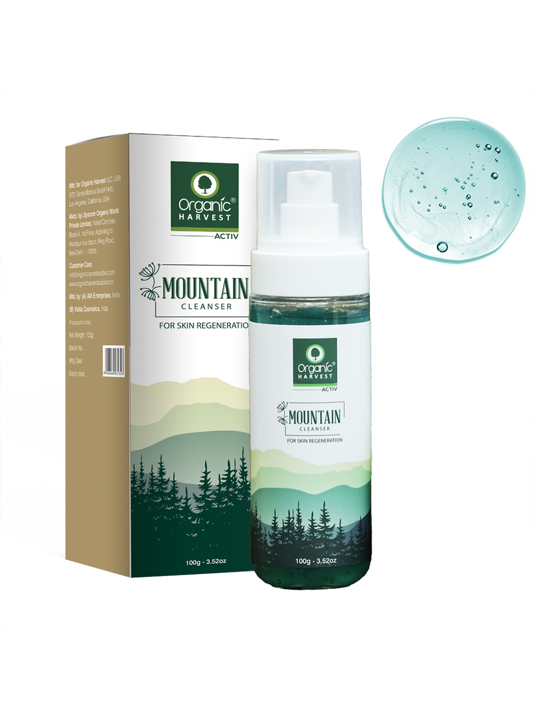 

Organic Harvest Unisex Mountain Range Cleanser 100 g, Blue