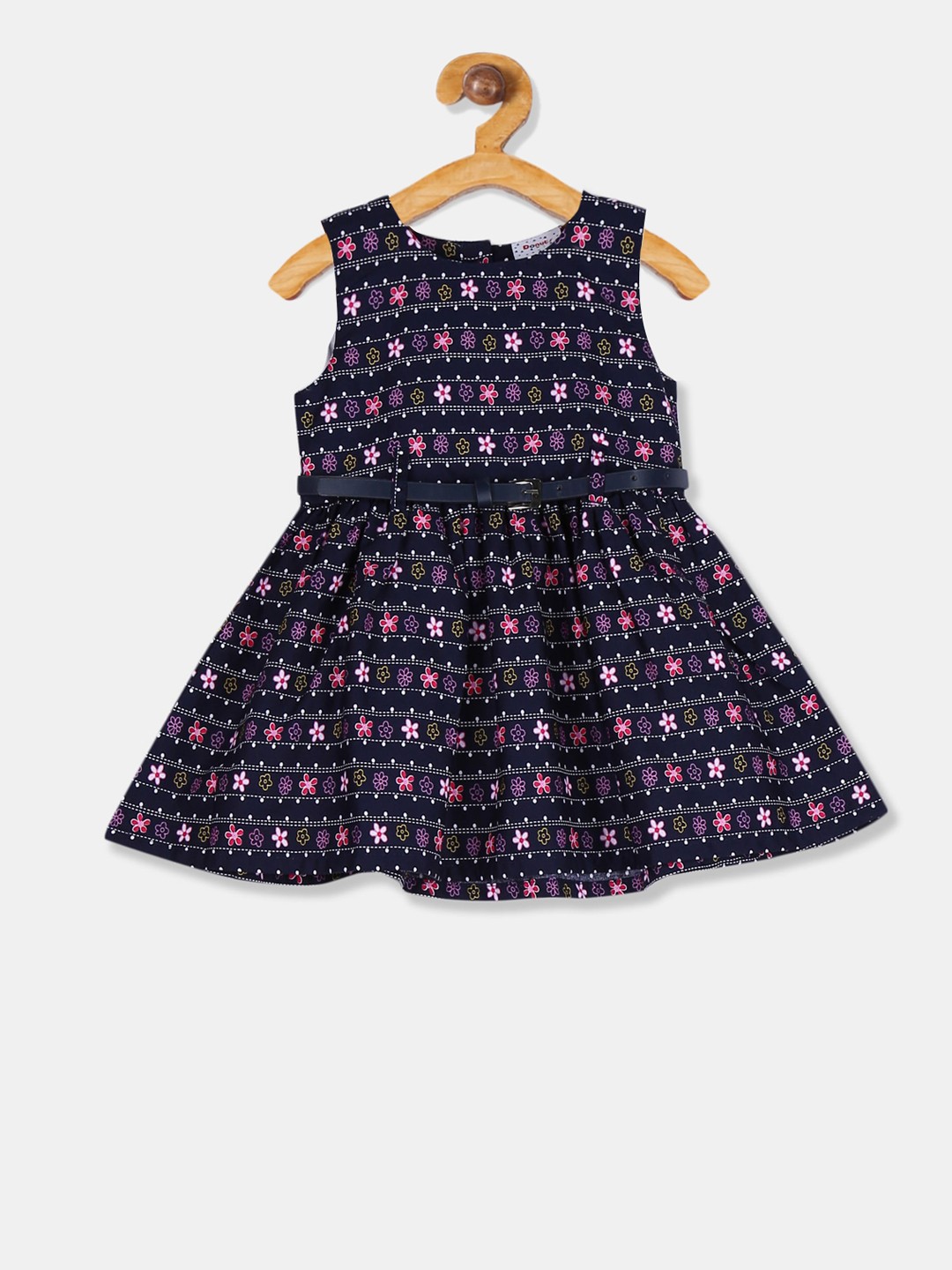 

Donuts Girls Navy Blue Printed Fit and Flare Dress