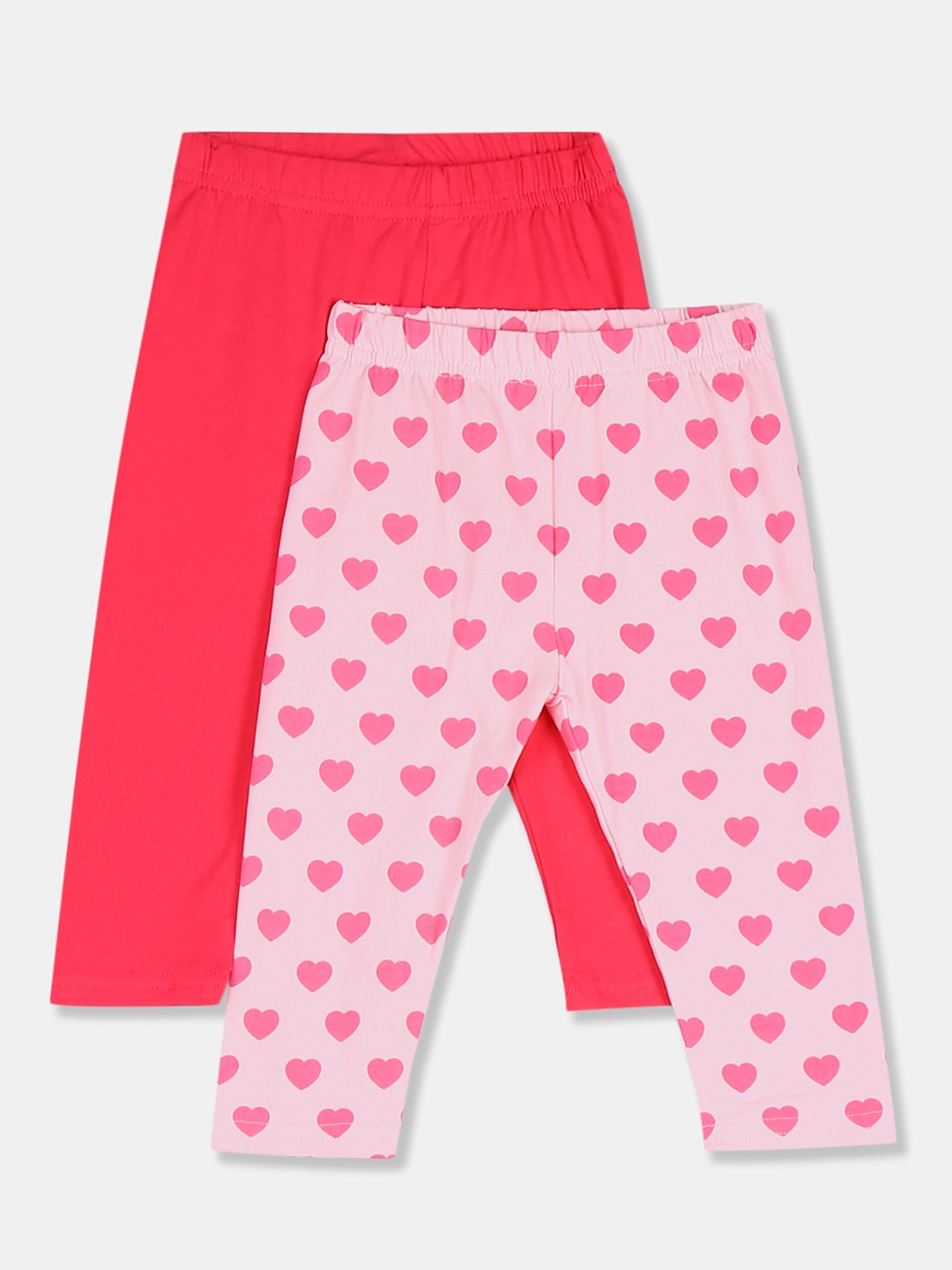 

Donuts Girls Pack Of 2 Printed Ankle Length Knitted Leggings, Pink