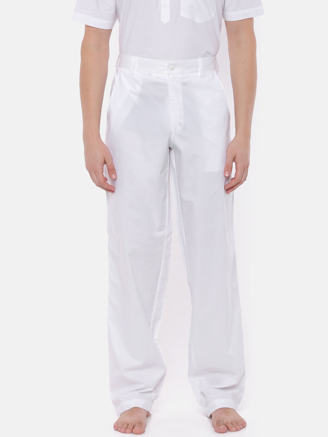 

Ramraj Men White Solid Cotton Lounge Pant