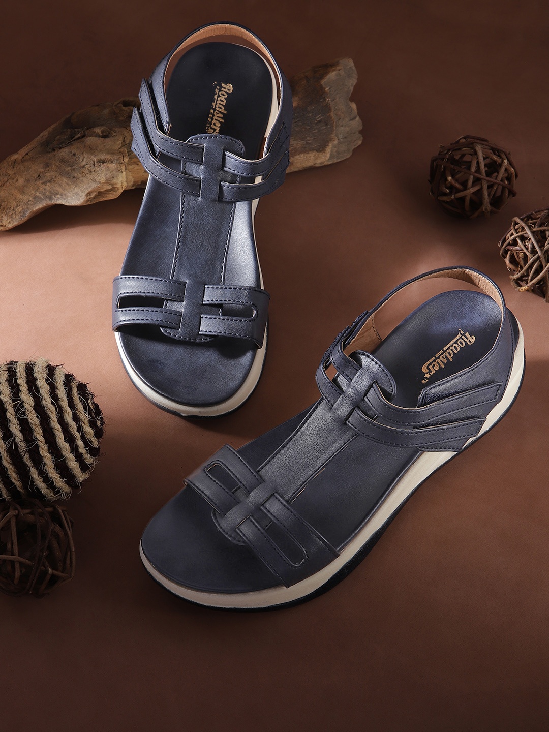 

The Roadster Lifestyle Co Women Navy Blue Solid Comfort Heels