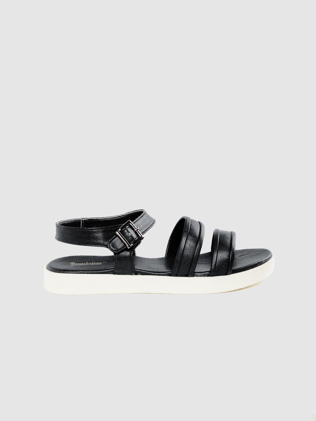 

The Roadster Lifestyle Co Women Black Solid Open Toe Flats