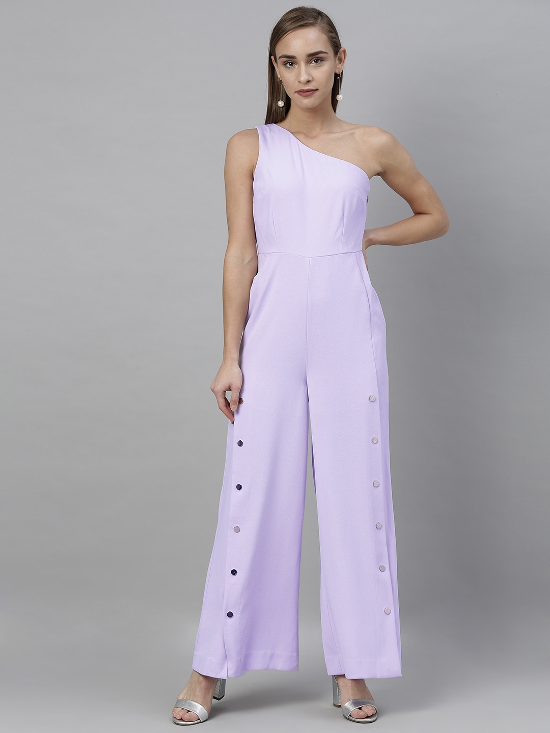 

Vero Moda Women Lavender Solid Basic Jumpsuit
