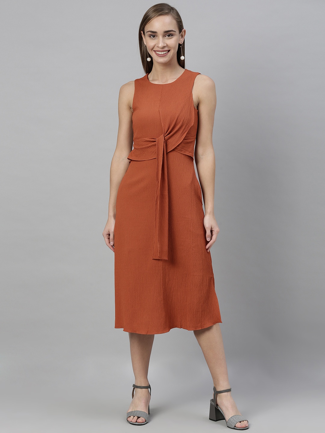 

Vero Moda Women Brown Solid Fit and Flare Dress
