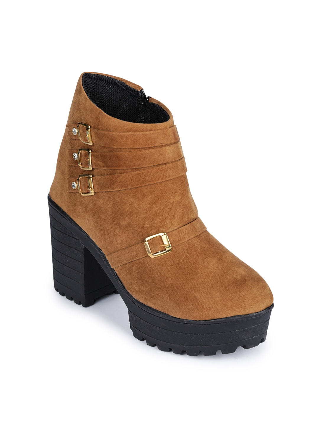 

Funku Fashion Women Tan Solid Heeled Boots