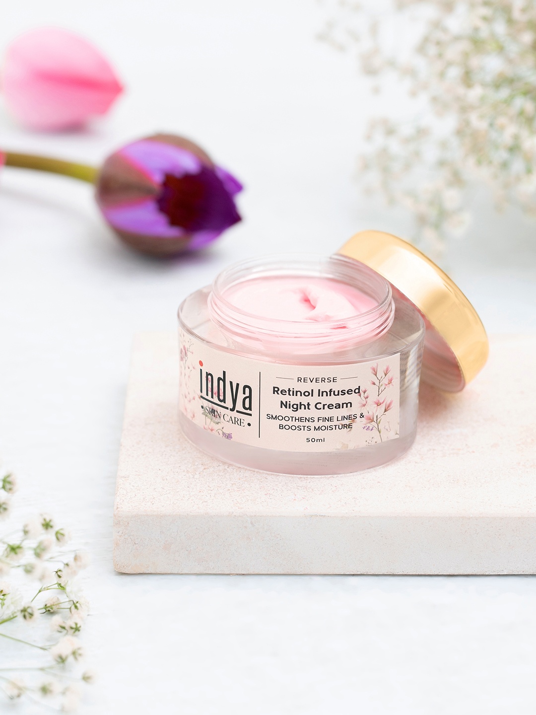 

INDYA Retinol Infused Age Lock Night Cream 50 ml, Pink