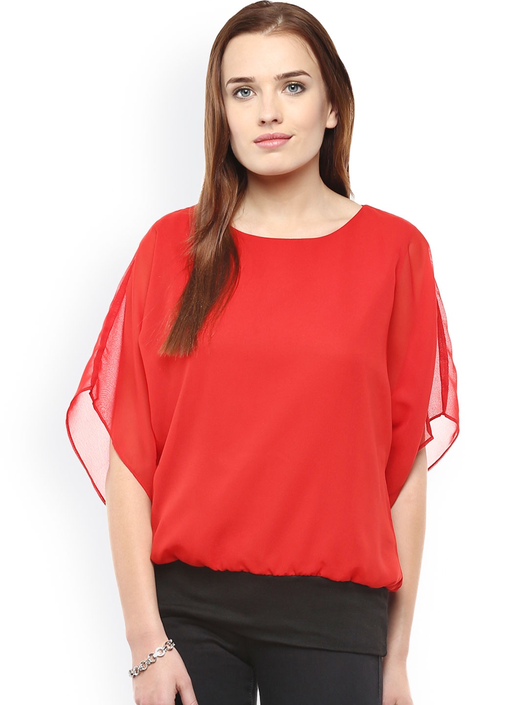

Athena Red Blouson Top