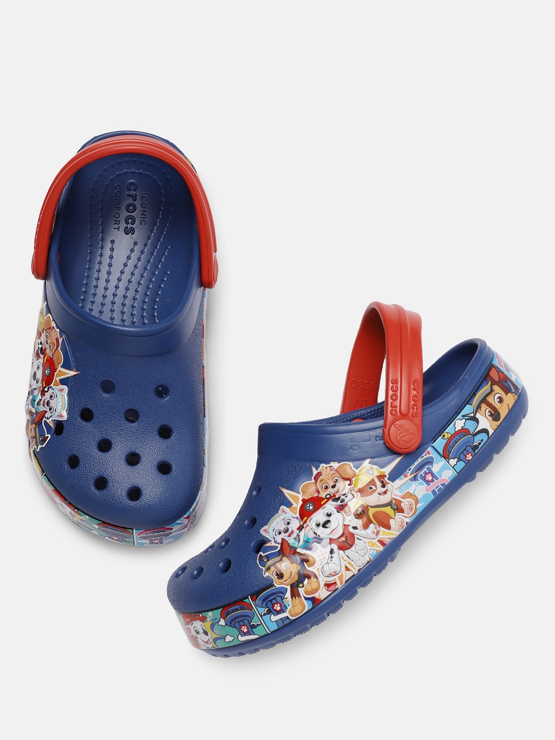 

Crocs Funlab Unisex Kids Navy Blue Red Printed Paw Patrol Band Clogs