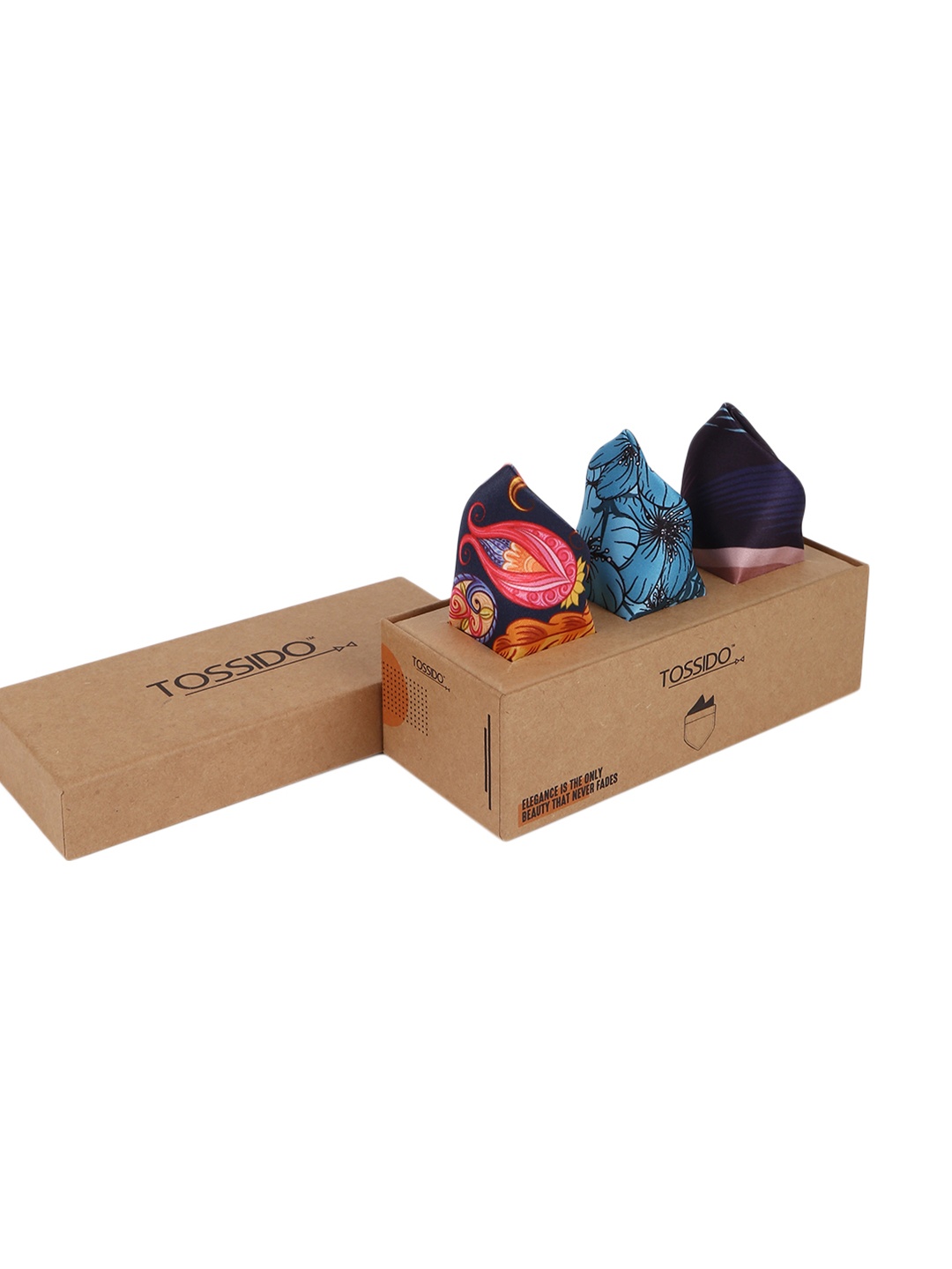 

Tossido Men Set of 3 Multicoloured Printed Pocket Square, Multi
