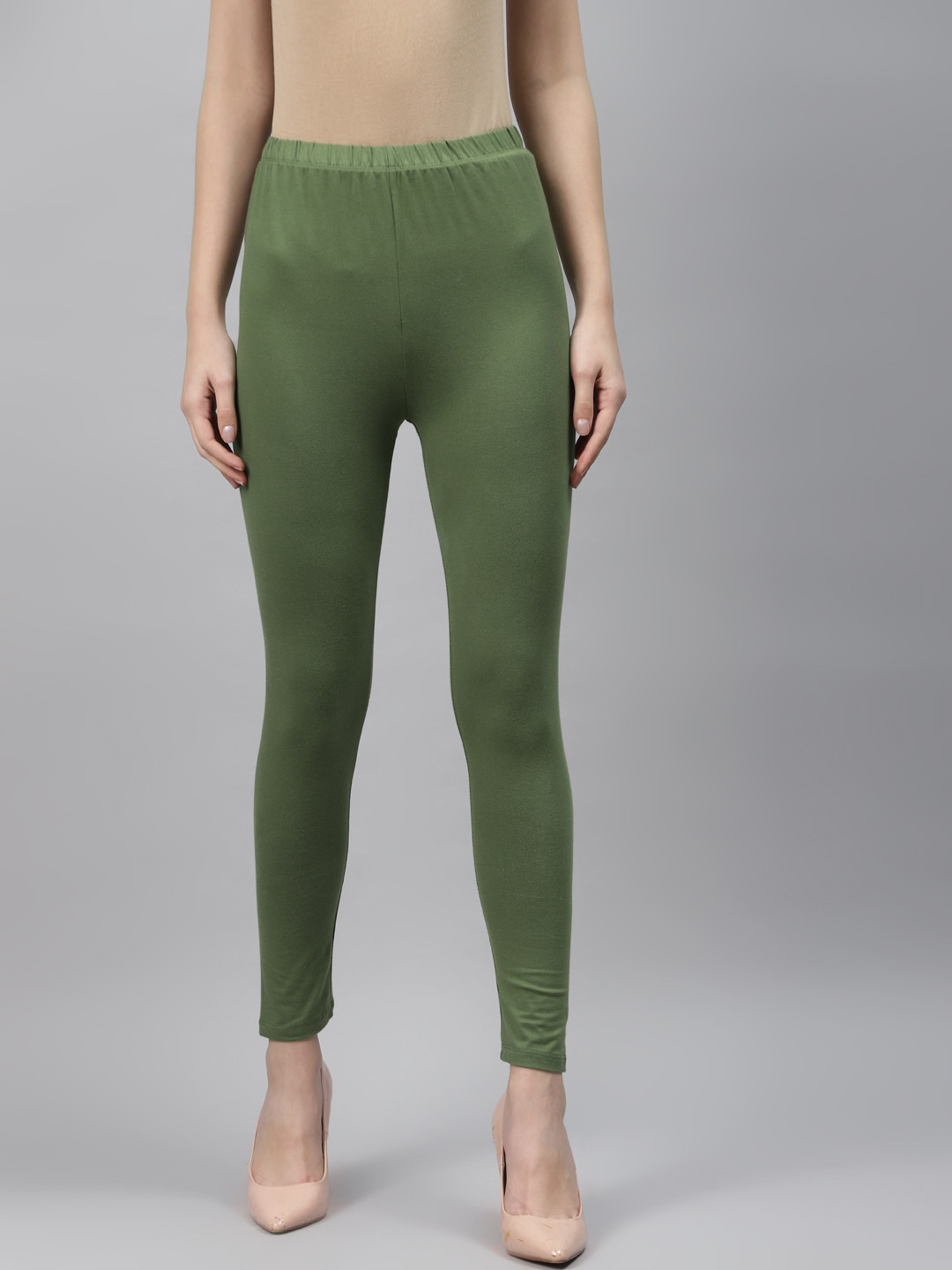 

AURELIA Cotton Leggings, Olive