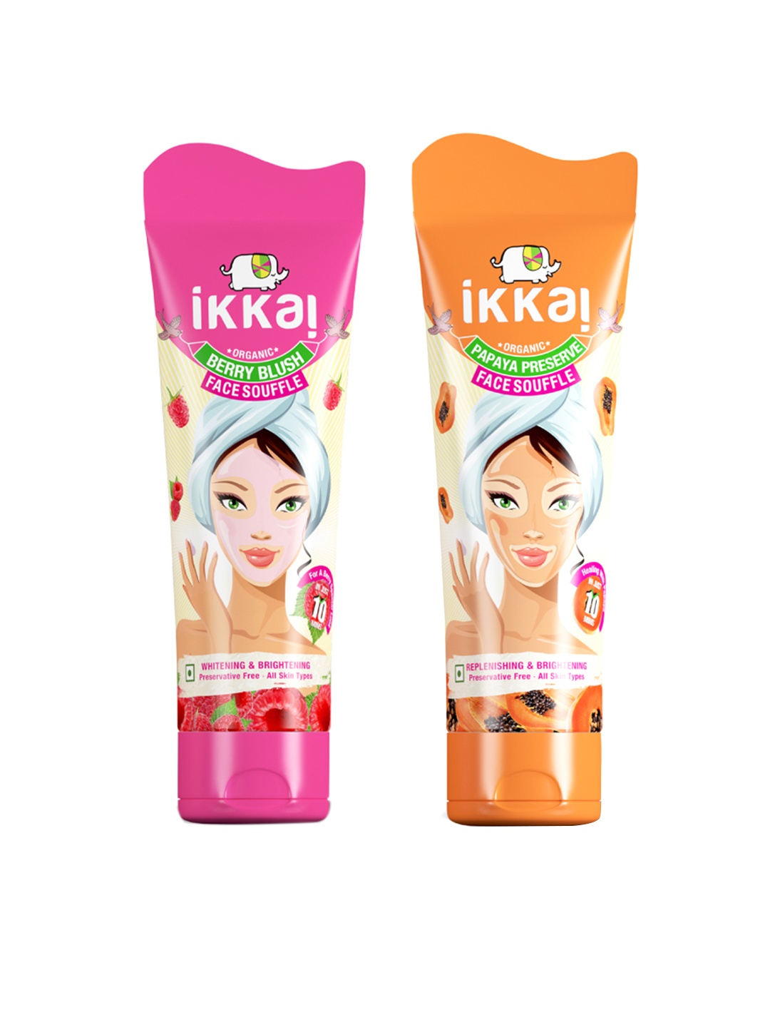 

Ikkai Set of 2 Organic Face Souffle, Orange