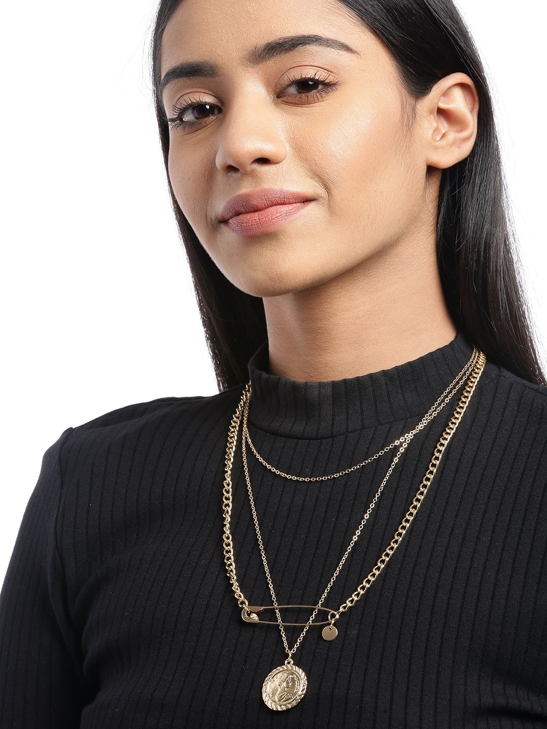 

Jewels Galaxy Gold-Plated Layered Link Necklace