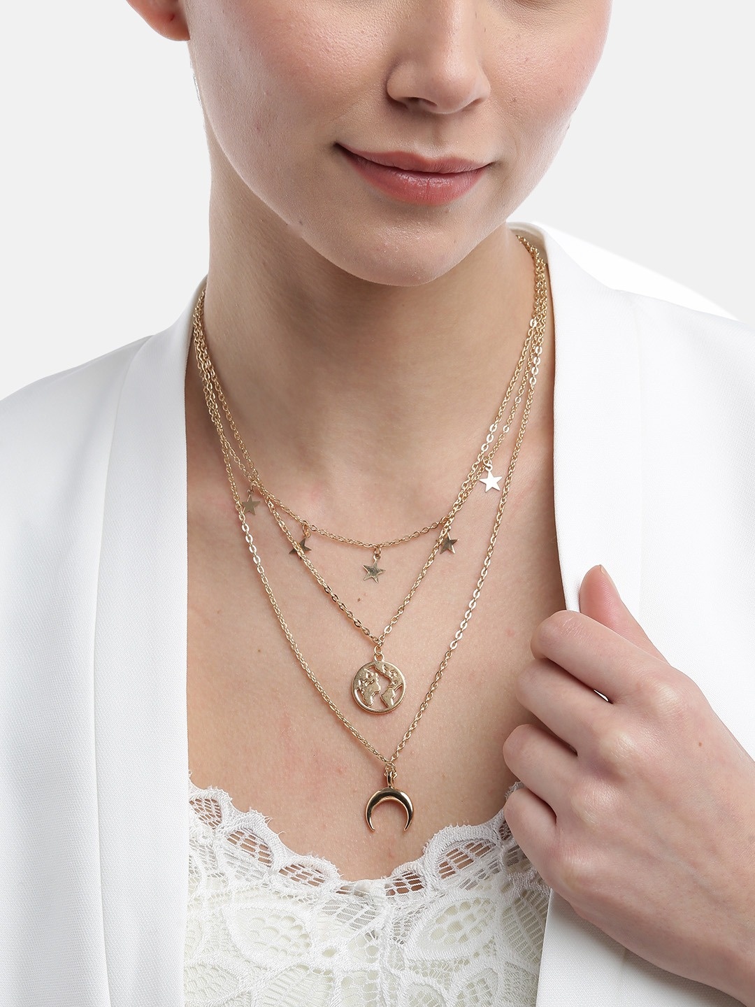 

Jewels Galaxy Women Gold-Plated Layered Necklace