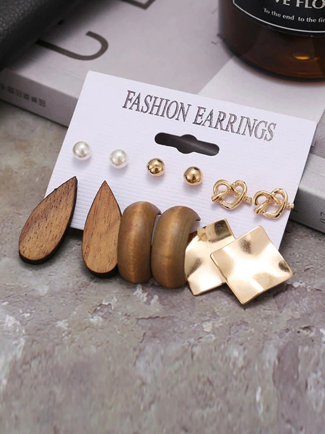 

Jewels Galaxy Set of 6 Gold-Plated Earrings